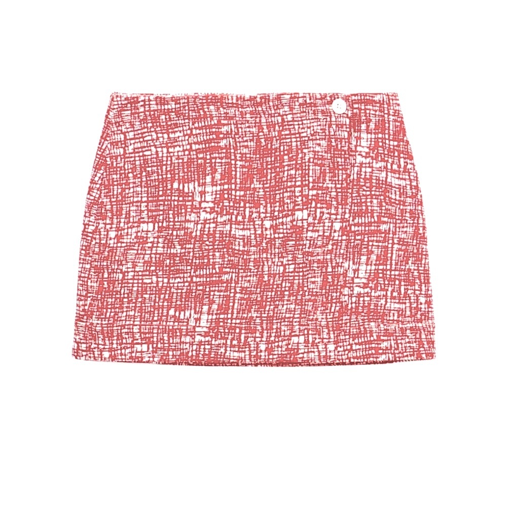 STAUD – TOUR SKIRT PAPAYA CROSSHATCH